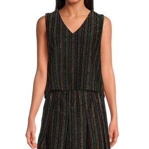 NWT Buru Mod Brocade Woven Shimmer Boxy Crop Top Sizes M & S